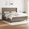 Image de Sommier À Lattes De Lit Avec Matelas Taupe 160x200 Cm Tissu Vidaxl