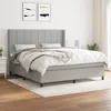 Image de Sommier À Lattes De Lit Avec Matelas Gris Clair 180x200cm Tissu Vidaxl