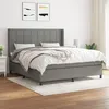 Image de Sommier À Lattes De Lit Avec Matelas Gris Foncé 180x200cm Tissu Vidaxl