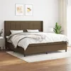 Image de Sommier À Lattes De Lit Avec Matelas Marron Foncé 200x200 Cm Vidaxl