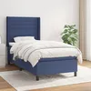 Image de Sommier À Lattes De Lit Avec Matelas Bleu 90x190 Cm Tissu Vidaxl