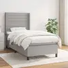 Image de Sommier À Lattes De Lit Avec Matelas Gris Clair 100x200cm Tissu Vidaxl