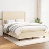 Image de Sommier À Lattes De Lit Avec Matelas Crème 140x190 Cm Tissu Vidaxl