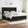 Image de Sommier À Lattes De Lit Avec Matelas Noir 160x200 Cm Tissu Vidaxl