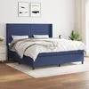 Image de Sommier À Lattes De Lit Avec Matelas Bleu 180x200 Cm Tissu Vidaxl