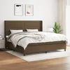 Image de Sommier À Lattes De Lit Avec Matelas Marron Foncé 200x200 Cm Vidaxl