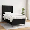 Image de Sommier À Lattes De Lit Et Matelas Noir 80x200 Cm Tissu Vidaxl
