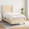 Image de Sommier À Lattes De Lit Avec Matelas Crème 80x200 Cm Tissu Vidaxl