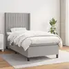 Image de Sommier À Lattes De Lit Avec Matelas Gris Clair 100x200cm Tissu Vidaxl