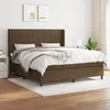 Image de Sommier À Lattes De Lit Avec Matelas Marron Foncé 160x200 Cm Vidaxl