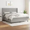Image de Sommier À Lattes De Lit Avec Matelas Gris Clair 180x200cm Tissu Vidaxl