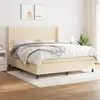 Image de Sommier À Lattes De Lit Avec Matelas Crème 180x200 Cm Tissu Vidaxl