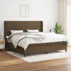 Image de Sommier À Lattes De Lit Avec Matelas Marron Foncé 200x200 Cm Vidaxl