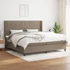 Image de Sommier À Lattes De Lit Avec Matelas Taupe 200x200 Cm Tissu Vidaxl