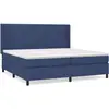 Image de Sommier À Lattes De Lit Avec Matelas Bleu 200x200 Cm Tissu Vidaxl