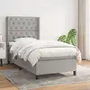 Image de Sommier À Lattes De Lit Avec Matelas Gris Clair 80x200 Cm Tissu Vidaxl