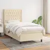 Image de Sommier À Lattes De Lit Et Matelas Crème 90x190 Cm Tissu Vidaxl
