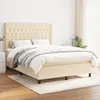 Image de Sommier À Lattes De Lit Avec Matelas Crème 140x190 Cm Tissu Vidaxl