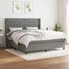 Image de Sommier À Lattes De Lit Avec Matelas Gris Foncé 160x200cm Tissu Vidaxl