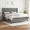 Image de VidaXL Lit à sommier tapissier avec matelas Gris foncé 160x200cm Tissu - Modèle 3131682