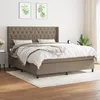 Image de Sommier À Lattes De Lit Avec Matelas Taupe 160x200 Cm Tissu Vidaxl