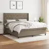 Image de Sommier À Lattes De Lit Avec Matelas Taupe 180x200 Cm Tissu Vidaxl