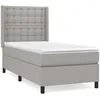 Image de Sommier À Lattes De Lit Avec Matelas Gris Clair 80x200 Cm Tissu Vidaxl