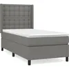Image de Sommier À Lattes De Lit Avec Matelas Gris Foncé 80x200 Cm Tissu Vidaxl