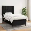 Image de Sommier À Lattes De Lit Et Matelas Noir 80x200 Cm Tissu Vidaxl