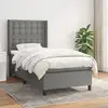 Image de Sommier À Lattes De Lit Et Matelas Gris Foncé 90x190 Cm Tissu Vidaxl