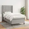 Image de Sommier À Lattes De Lit Avec Matelas Gris Clair 90x200 Cm Tissu Vidaxl