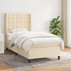 Image de Sommier À Lattes De Lit Avec Matelas Crème 100x200 Cm Tissu Vidaxl