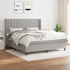 Image de Sommier À Lattes De Lit Avec Matelas Gris Clair 160x200cm Tissu Vidaxl