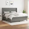 Image de Sommier À Lattes De Lit Avec Matelas Gris Foncé 160x200cm Tissu Vidaxl