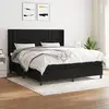 Image de Sommier À Lattes De Lit Avec Matelas Noir 160x200 Cm Tissu Vidaxl