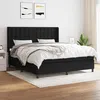 Image de VidaXL Lit à sommier tapissier avec matelas Noir 160x200 cm Tissu - Modèle 3131763