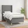 Image de Sommier À Lattes De Lit Et Matelas Gris Foncé 90x190 Cm Tissu Vidaxl