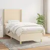 Image de Sommier À Lattes De Lit Et Matelas Crème 90x190 Cm Tissu Vidaxl