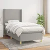 Image de Sommier À Lattes De Lit Avec Matelas Gris Clair 100x200cm Tissu Vidaxl