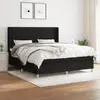 Image de Sommier À Lattes De Lit Avec Matelas Noir 160x200 Cm Tissu Vidaxl