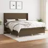 Image de Sommier À Lattes De Lit Avec Matelas Marron Foncé 160x200 Cm Vidaxl