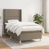 Image de Sommier À Lattes De Lit Avec Matelas Taupe 100x200 Cm Tissu Vidaxl