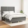 Image de Sommier À Lattes De Lit Avec Matelas Gris Foncé 140x200cm Tissu Vidaxl