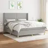 Image de Sommier À Lattes De Lit Avec Matelas Gris Clair 180x200cm Tissu Vidaxl