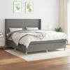 Image de Sommier À Lattes De Lit Avec Matelas Gris Foncé 180x200cm Tissu Vidaxl