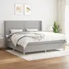Image de Sommier À Lattes De Lit Avec Matelas Gris Clair 200x200cm Tissu Vidaxl
