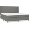 Image de Sommier À Lattes De Lit Avec Matelas Gris Foncé 200x200cm Tissu Vidaxl