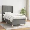 Image de Sommier À Lattes De Lit Avec Matelas Gris Foncé 80x200 Cm Tissu Vidaxl