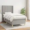 Image de Sommier À Lattes De Lit Et Matelas Gris Clair 90x190 Cm Tissu Vidaxl