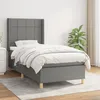 Image de Sommier À Lattes De Lit Et Matelas Gris Foncé 90x190 Cm Tissu Vidaxl